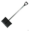 Лопата снеговая пластм 465х340 с черенком Крепыш