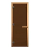 Дверь стеклян. 800*1800 кор. осина стекло 8мм бронза матовая