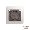 Розетка СП GSL000148 1-м с зазем с/штор. с крышк. Clossa